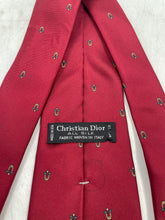 Load image into Gallery viewer, Christian Dior Mens Burgundy Printed Silk Formal Adjustable Pointed Tie