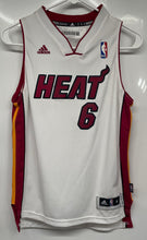 Load image into Gallery viewer, Adidas Mens White Miami Heat LeBron James #6 Basketball Jersey Size Medium