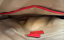 Load image into Gallery viewer, Nanette Lepore Womens Madilyn Red Faux Leather Dome Satchel Bag W/ Floral Scarf
