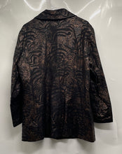 Load image into Gallery viewer, Chico's Womens Black Printed Long Sleeve Collared Button Front Jacket Size 3