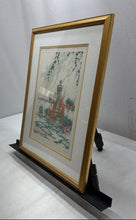 Load image into Gallery viewer, Framed Vecchia Fontana Old Fountain By Artist G. Arms Watercolor Art Painting