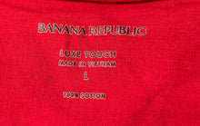 Load image into Gallery viewer, Banana Republic Womens Red V-Neck Luxe Touch Short Sleeve Pullover T-Shirt Sz L