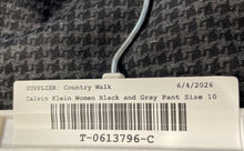 Load image into Gallery viewer, Calvin Klein Womens Black Gray Houndstooth Print Elastic Waist Ankle Pants Sz 10
