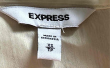 Load image into Gallery viewer, Express Womens Beige Striped Long Sleeve Waist Tie Button-Up Shirt Size XS