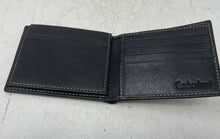 Load image into Gallery viewer, Timberland Mens Black Leather ID Window Card Holder Flap Bifold Wallet