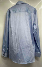 Load image into Gallery viewer, Duchamp London Mens Blue Long Sleeve Collared Slim-Fit Dress Shirt Size XL