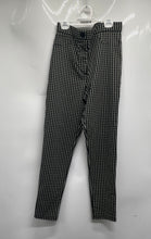 Load image into Gallery viewer, Zara Womens Black Checkered Flat Front Skinny Leg Ankle Pants Size Large