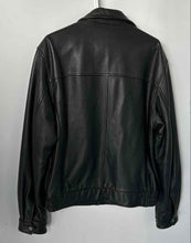 Load image into Gallery viewer, London Fog Mens Black Leather Long Sleeve Collared Full Zip Jacket Size M