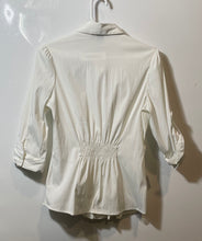 Load image into Gallery viewer, Cotton Express Womens White 3/4 Sleeve Stretch Pockets Button-Up Shirt Size M