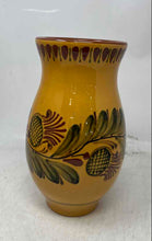 Load image into Gallery viewer, Pottery Barn Yellow Brown Floral Round Edge Home Decorative Vase