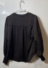Load image into Gallery viewer, Vince Camuto Womens Brown V-Neck Collarless Long Sleeve Pullover Blouse Top Sz S