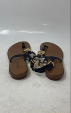 Load image into Gallery viewer, Michael Kors Womens Sondra Black Brown Open Toe Flat Thong Sandals Size 6.5