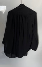 Load image into Gallery viewer, Express Womens Black Long Sleeve Ruffle Collared Blouse Top Size XS