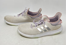 Load image into Gallery viewer, Adidas Boys Cloudfoam Pure Beige Purple Low Top Lace-Up Sneaker Shoes Size 7