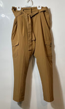Load image into Gallery viewer, Calvin Klein Womens Brown Cargo Pockets Straight Leg Flat Front Ankle Pants Sz S