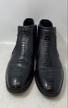 Load image into Gallery viewer, Unbranded Mens Black Faux Leather Buckle Strap Side Zipper Ankle Boots Sz EUR 44