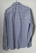 Load image into Gallery viewer, Michael Kors Mens Blue Brown Plaid Long Sleeve Slim Fit Stretch Dress Shirt Sz L