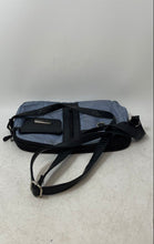 Load image into Gallery viewer, MultiSac Womens Blue Black Multiple Zipper Pockets Adjustable Crossbody Bag