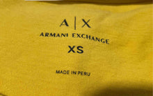 Load image into Gallery viewer, Armani Exchange Mens Mustard Yellow Logo Short Sleeve Pullover T-Shirt Size XS