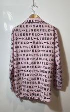 Load image into Gallery viewer, Karl Lagerfeld Womens Pink Printed Long Sleeve Collared Button-Up Shirt Size M