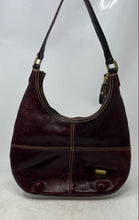 Load image into Gallery viewer, Jones New York Womens Dark Burgundy Leather Shoulder Strap Zip Top Hobo Bag