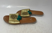 Load image into Gallery viewer, Kate Spade New York Womens Gold Leather Pineapple Slip-On Slide Sandals Size 6