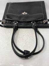 Load image into Gallery viewer, Mcklein Womens Black Faux Leather Turnlock Shoulder Strap Briefcase Bag