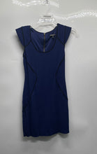 Load image into Gallery viewer, Express Womens Blue Round Neck Cap Sleeve Stretch Back Zip Mini Dress Size 0