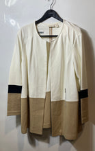 Load image into Gallery viewer, Chico's Womens Beige Brown Colorblock Long Sleeve Open Front Jacket Size 4