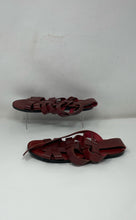 Load image into Gallery viewer, Aldo Mens Dark Red Leather Adjustable Strap Open Toe Fisherman Sandals Size 44