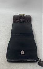 Load image into Gallery viewer, Unbranded Womens Black Brown Leather Credit Card Slot Embossed Trifold Wallet