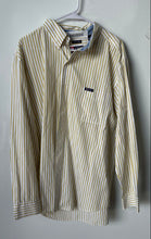 Load image into Gallery viewer, Chaps Mens Yellow Striped Long Sleeve Easy Care Button-Up Shirt Size XL
