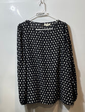 Load image into Gallery viewer, Max Studio Womens Black White Long Sleeve Blouse Top Size Large