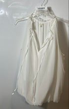 Load image into Gallery viewer, Max Studio Womens White Sleeveless Ruffle Tie Neck Regular Fit Blouse Top Size L