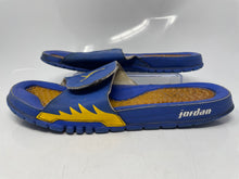 Load image into Gallery viewer, Authentic Nike Mens Air Jordan Hydro 5 Retro Blue Slide Sandals Size 11 Damaged