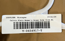 Load image into Gallery viewer, Calvin Klein Womens Brown Square Neck Short Sleeve Bodysuit Blouse Top Size XL