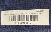 Load image into Gallery viewer, Banana Republic Mens Blue Printed Stretch Tailored Slim Fit Button-Up Shirt Sz L