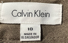 Load image into Gallery viewer, Calvin Klein Womens Brown Belt Loops Flat Front Back Pockets Dress Pants Size 10