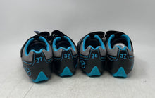 Load image into Gallery viewer, Lot Of 2 Pair Flywheel Womens Fly Fierce Black Gray Blue Cycling Shoes 37 W/Tag