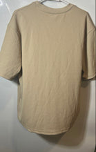 Load image into Gallery viewer, DR Essentials Mens Beige Knit Oversized Short Sleeve Pullover T-shirt Size Large
