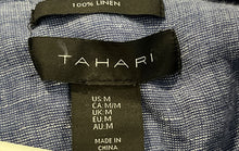 Load image into Gallery viewer, Tahari Womens Blue Short Cuffed Sleeve Spread Collar Shirt Dress Size M