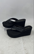 Load image into Gallery viewer, Nine West Womens Spins Black Slip-On Open Toe Wedge Platform Sandals Size 7 M