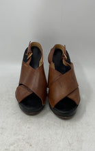 Load image into Gallery viewer, L'Autre Chose Womens Brown Leather Criss-Cross Buckle Platform Heels Size EUR 39