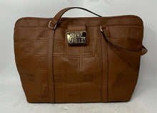 Load image into Gallery viewer, Steve Madden Womens Brown Leather Embossed Logo Double Handle Shoulder Bag