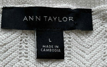 Load image into Gallery viewer, Ann Taylor Womens White Knit Short Sleeve Crew Neck Pullover Sweater Size L