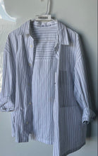 Load image into Gallery viewer, Zara Womens White Black Striped Long Sleeve Button-Up Shirt Size Medium