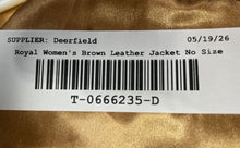 Load image into Gallery viewer, Royal S&V Womens Brown Leather Rhinestone Long Sleeve Full-Zip Jacket No Size