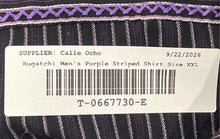 Load image into Gallery viewer, Bugatchi Uomo Mens Purple Striped Long Sleeve Button-Up Shirt Size XXL