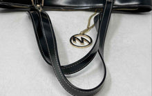 Load image into Gallery viewer, Mcklein Womens Black Leather Inner Pockets Double Handle Shoulder Tote Bag