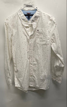 Load image into Gallery viewer, Tommy Hilfiger Boys White Printed Long Sleeve Collared Button-Up Shirt Size XL